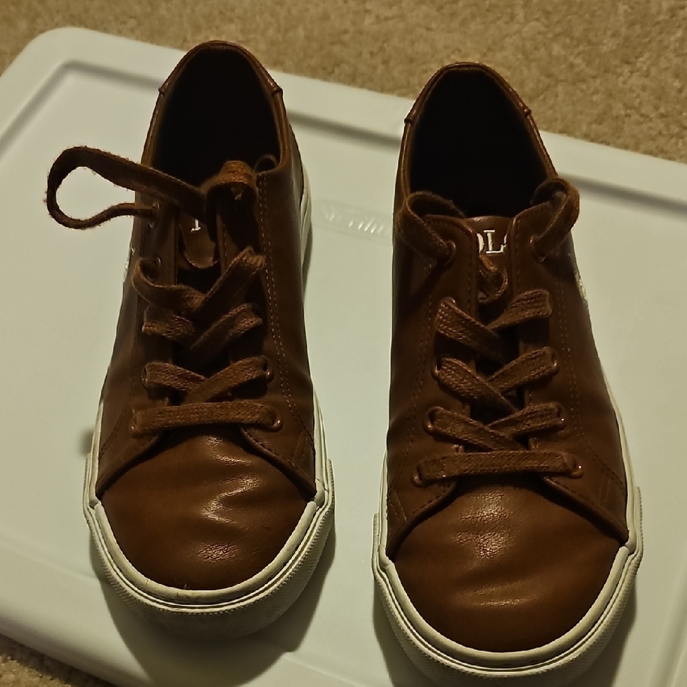 Polo Brown Leather Kid's Shoes size 3